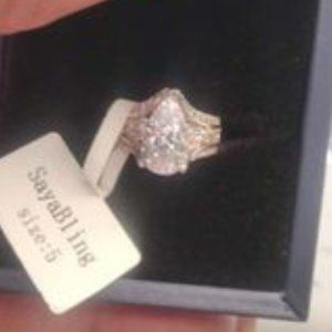 2ct Handmade Pear Shaped "Simulated Diamond" Ring